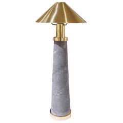 Karl Springer Karl Springer Rare Pair of Lighthouse Lamps in Shagreen and Brass 1980s - 1974406