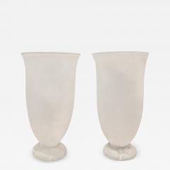 Karl Springer Karl Springer Rare Pair of Venetian Glass Table Top Torcheres 1980s - 3202538