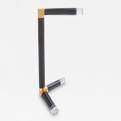 Karl Springer Karl Springer Rare Sculpture Reading Lamp in Gunmetal and Brass 1980s - 4414130