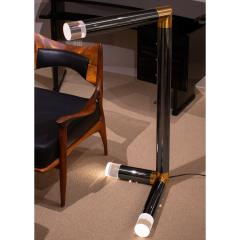 Karl Springer Karl Springer Rare Sculpture Reading Lamp in Gunmetal and Brass 1980s - 4447362