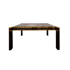 Karl Springer Karl Springer Rare Square Leg Desk in Brass and Brushed Gunmetal 1970s - 2733815