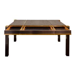 Karl Springer Karl Springer Rare Square Leg Desk in Brass and Brushed Gunmetal 1970s - 2733816