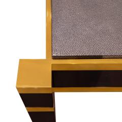 Karl Springer Karl Springer Rare Square Leg Desk in Brass and Brushed Gunmetal 1970s - 2733817