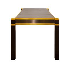 Karl Springer Karl Springer Rare Square Leg Desk in Brass and Brushed Gunmetal 1970s - 2733819