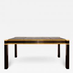 Karl Springer Karl Springer Rare Square Leg Desk in Brass and Brushed Gunmetal 1970s - 2740526