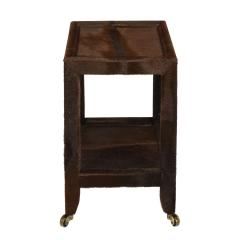 Karl Springer Karl Springer Rare Telephone Table in Brown Pony Skin 1980s Signed  - 4100497