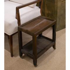 Karl Springer Karl Springer Rare Telephone Table in Brown Pony Skin 1980s Signed  - 4100501