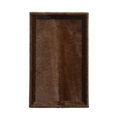 Karl Springer Karl Springer Rare Telephone Table in Brown Pony Skin 1980s Signed  - 4100502