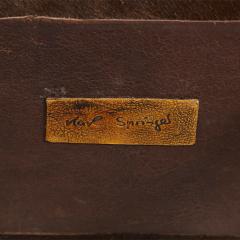 Karl Springer Karl Springer Rare Telephone Table in Brown Pony Skin 1980s Signed  - 4100503
