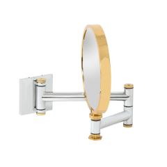 Karl Springer Karl Springer Rare Wall Mounted Mirror in Polished Chrome and Brass 1980s - 2832285