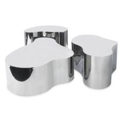 Karl Springer Karl Springer Rare and Exceptional Set of 3 Free Form Coffee Tables 1980s - 4119037