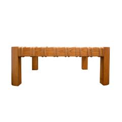 Karl Springer Karl Springer Rare and Impressive Coffee Table with Woven Rattan 1980s - 3593983