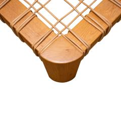 Karl Springer Karl Springer Rare and Impressive Coffee Table with Woven Rattan 1980s - 3593986