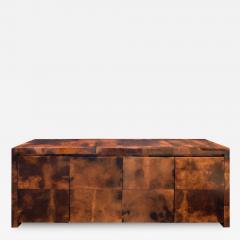 Karl Springer Karl Springer Royal Palm 4 Door Cabinet in Lacquered Goatskin ca 1990 - 1845656