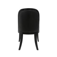 Karl Springer Karl Springer Set of 4 Dining Game Chairs in Black Lacquer 1980s - 3904647