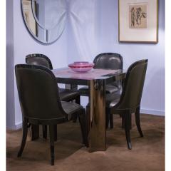 Karl Springer Karl Springer Set of 4 Dining Game Chairs in Black Lacquer 1980s - 3904648