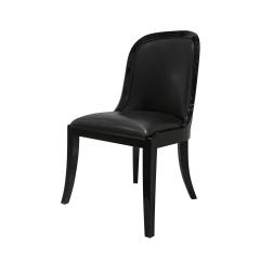 Karl Springer Karl Springer Set of 4 Dining Game Chairs in Black Lacquer 1980s - 3904649