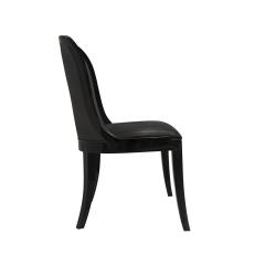 Karl Springer Karl Springer Set of 4 Dining Game Chairs in Black Lacquer 1980s - 3904651