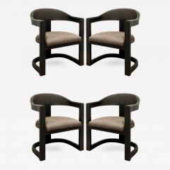 Karl Springer Karl Springer Set of 4 Embossed Ostrich Onassis Chairs 1984 - 333284