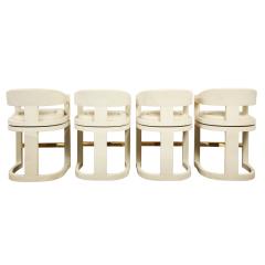 Karl Springer Karl Springer Set of 4 Swiveling Onassis Bar Stools in Suede 1980s - 2516291