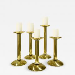 Karl Springer Karl Springer Set of 5 Candle Holders in Brass 1980s - 1192866