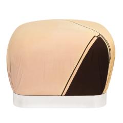 Karl Springer Karl Springer Souffle Ottoman With Polished Steel Base 1980s - 2076556