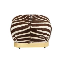 Karl Springer Karl Springer Souffle Ottoman in Authentic Zebra Skin 1970s - 2528370