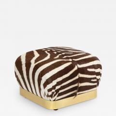 Karl Springer Karl Springer Souffle Ottoman in Authentic Zebra Skin 1970s - 2530276