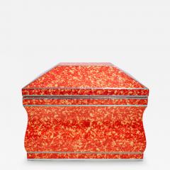 Karl Springer Karl Springer Striking Hinged Box in Mottled Lacquer with Silver Foil 1970s - 3643604