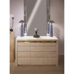 Karl Springer Karl Springer Stunning Chest of Drawers in Lacquered Goatskin 1980s - 4157683