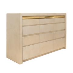 Karl Springer Karl Springer Stunning Chest of Drawers in Lacquered Goatskin 1980s - 4157685