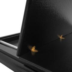 Karl Springer Karl Springer Stunning Flip Top Game Dining Table in Lacquered Linen 1980s - 4228782