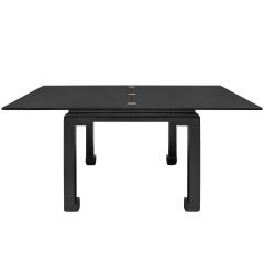 Karl Springer Karl Springer Stunning Flip Top Game Dining Table in Lacquered Linen 1980s - 4228784
