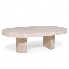Karl Springer Karl Springer Style Faux Goatskin Expanding Dining Table with 4 Leaves - 4224139