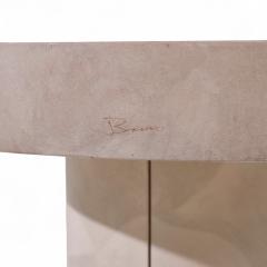 Karl Springer Karl Springer Style Faux Goatskin Expanding Dining Table with 4 Leaves - 4224145
