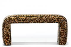 Karl Springer Karl Springer Style Large Waterfall Bench in Leopard Velvet Black Leather - 2272665
