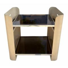 Karl Springer Karl Springer Style Lizard Skin Leather Class Cocktail Bar Cart - 4433078