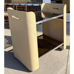 Karl Springer Karl Springer Style Lizard Skin Leather Class Cocktail Bar Cart - 4433081