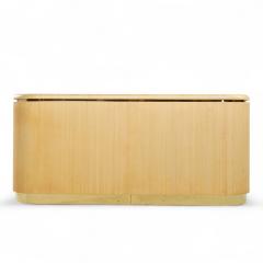 Karl Springer Karl Springer Style Mid Century Grass Cloth and Brass Credenza - 4238110