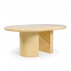 Karl Springer Karl Springer Style Mid Century Lacquered Goat Skin Dining Table with 2 Leaves - 4244774