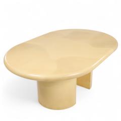 Karl Springer Karl Springer Style Mid Century Lacquered Goat Skin Dining Table with 2 Leaves - 4244775