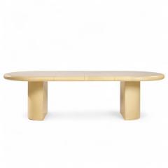 Karl Springer Karl Springer Style Mid Century Lacquered Goat Skin Dining Table with 2 Leaves - 4244777