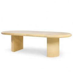 Karl Springer Karl Springer Style Mid Century Lacquered Goat Skin Dining Table with 2 Leaves - 4244779