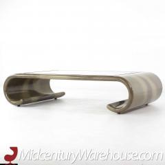 Karl Springer Karl Springer Style Mid Century Lacquered and Glass Coffee Table - 3693983