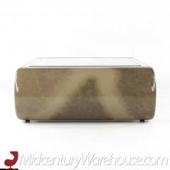 Karl Springer Karl Springer Style Mid Century Lacquered and Glass Coffee Table - 3693984