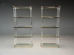 Karl Springer Karl Springer Style Mid Century Modern Etageres Lucite Brass USA 1960s - 4017447