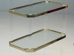 Karl Springer Karl Springer Style Mid Century Modern Etageres Lucite Brass USA 1960s - 4017449