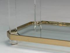 Karl Springer Karl Springer Style Mid Century Modern Etageres Lucite Brass USA 1960s - 4017451