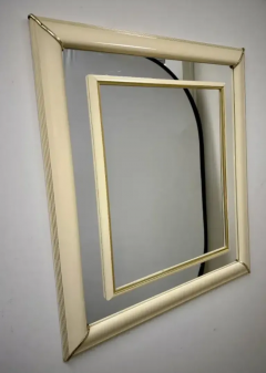 Karl Springer Karl Springer Style Mid Century Modern Lacquered Beige Frame Wall Mirror - 3959567