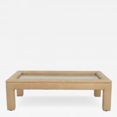 Karl Springer Karl Springer Style Padded Leather Coffee Table 1980 c  - 4475356